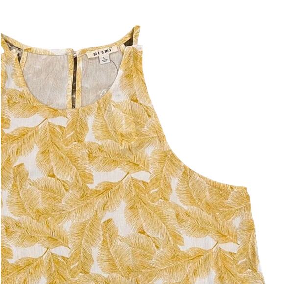 NWT Francesca's Mi ami Gold/Ivory Palm Rayon Tank Top - SIZE LARGE - Picture 6 of 9